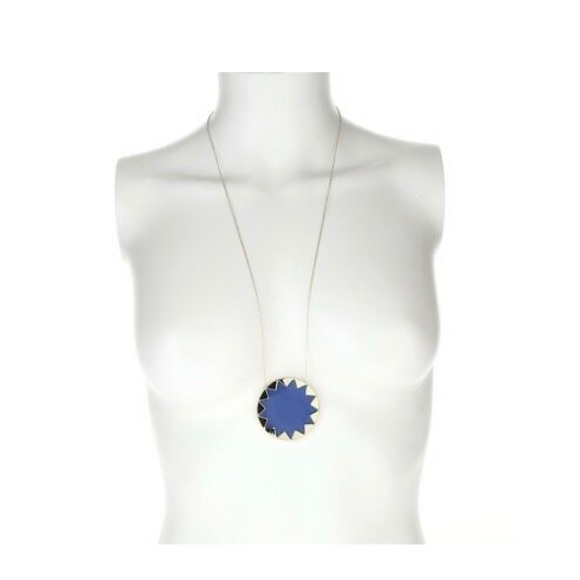 House of Harlow Blue Leather Sunburst Necklace - Picture 3 of 3